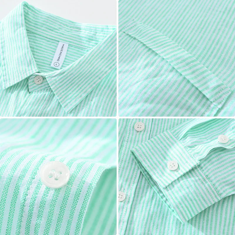 Chemise Homme Décontractée en Lin Respirant Ajustement Surdimensionné 5