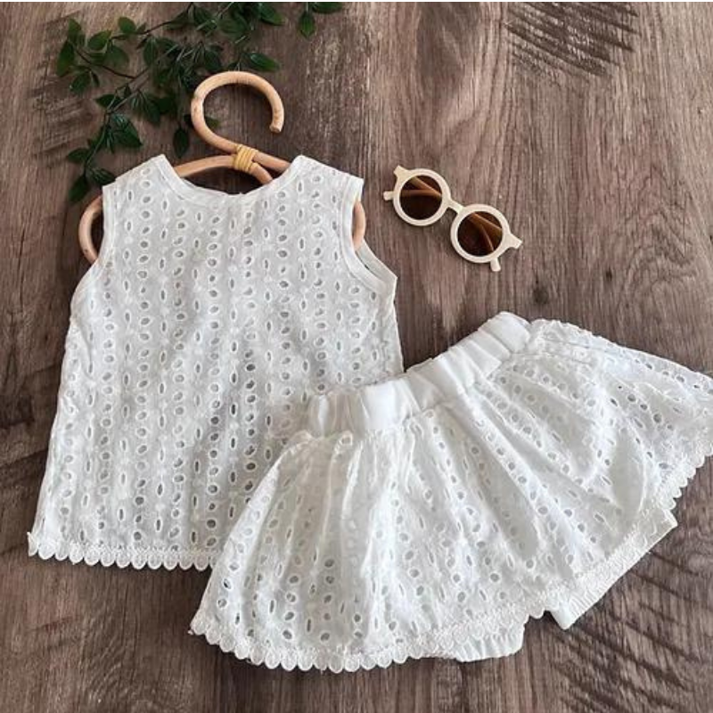 Ensemble de dentelle creuse pour filles