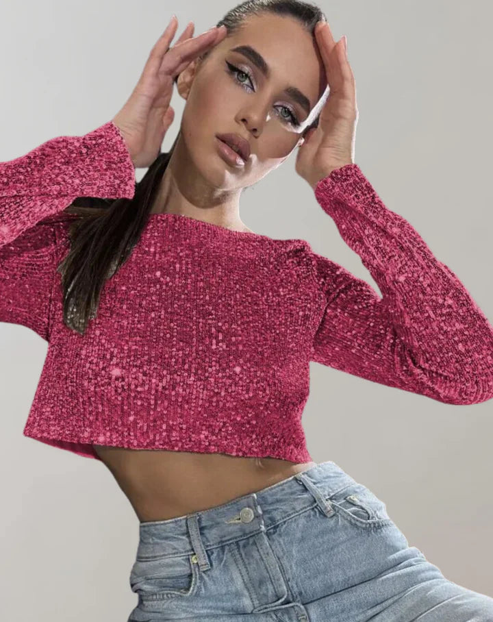 Variant image for Top à Crop Femme Élégant Tissu Léger-9