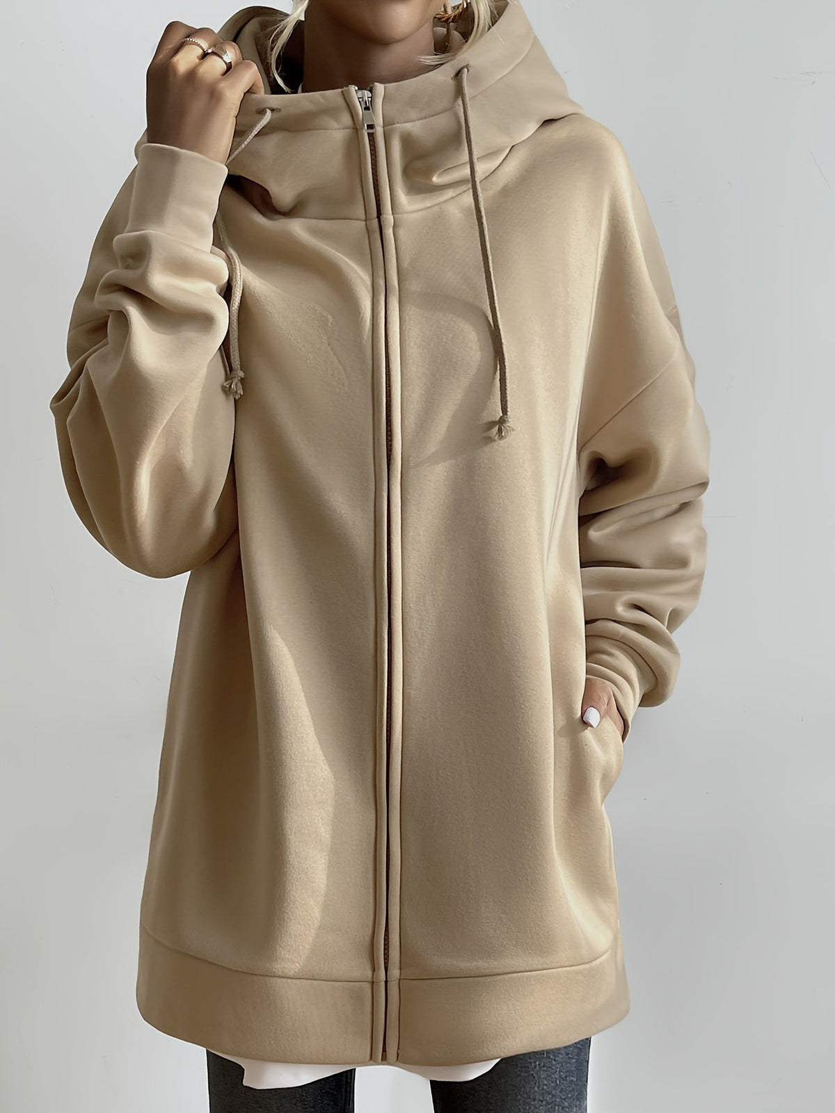 Variant image for Sweat à Capuche Femme Décontracté avec Fermeture Éclair en Coton-17