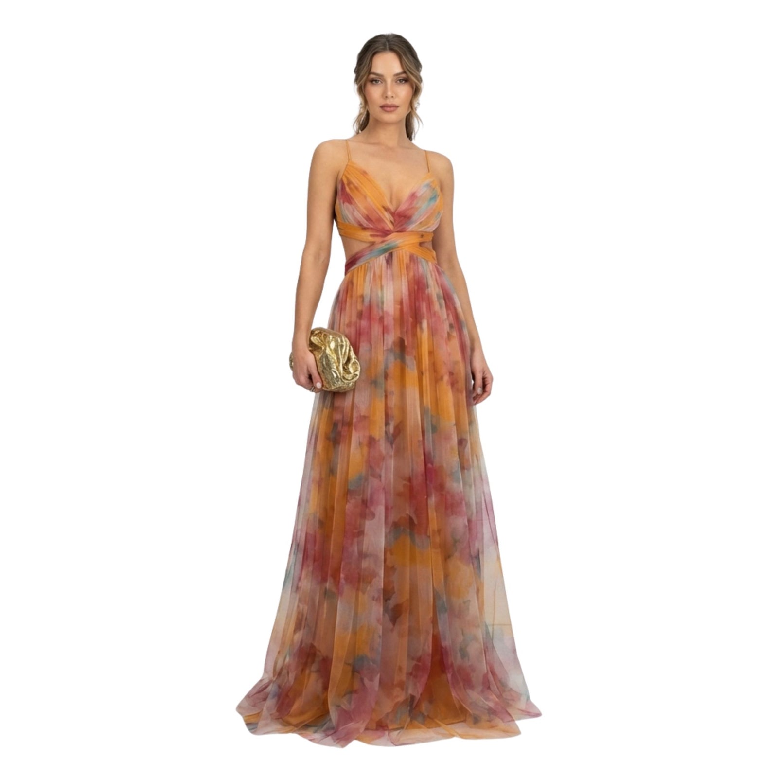 Robe Longue Femme Col en V Profond
