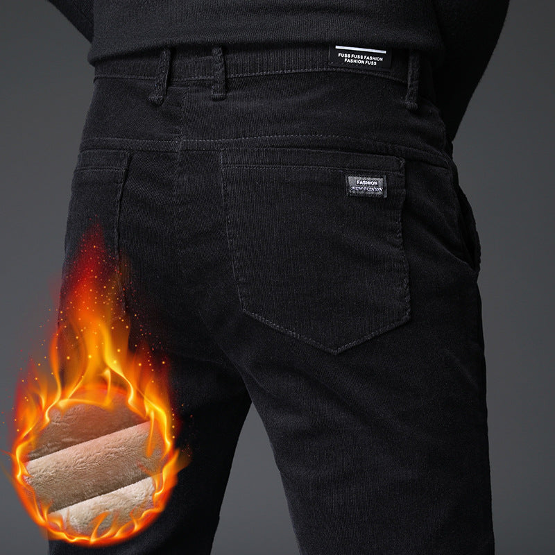 Variant image for Pantalon d'Hiver Classique en Tissu Chaud pour Hommes-17