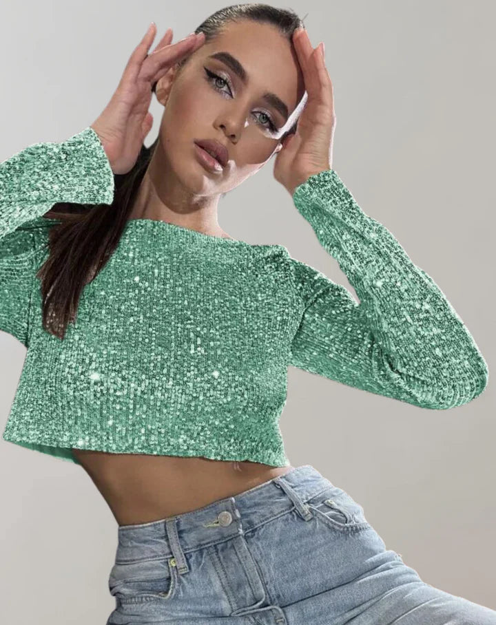 Variant image for Top à Crop Femme Élégant Tissu Léger-25