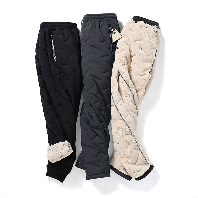 Pantalon d'Hiver Femme Noir Doublé Résistant à l'Eau Polyester-3