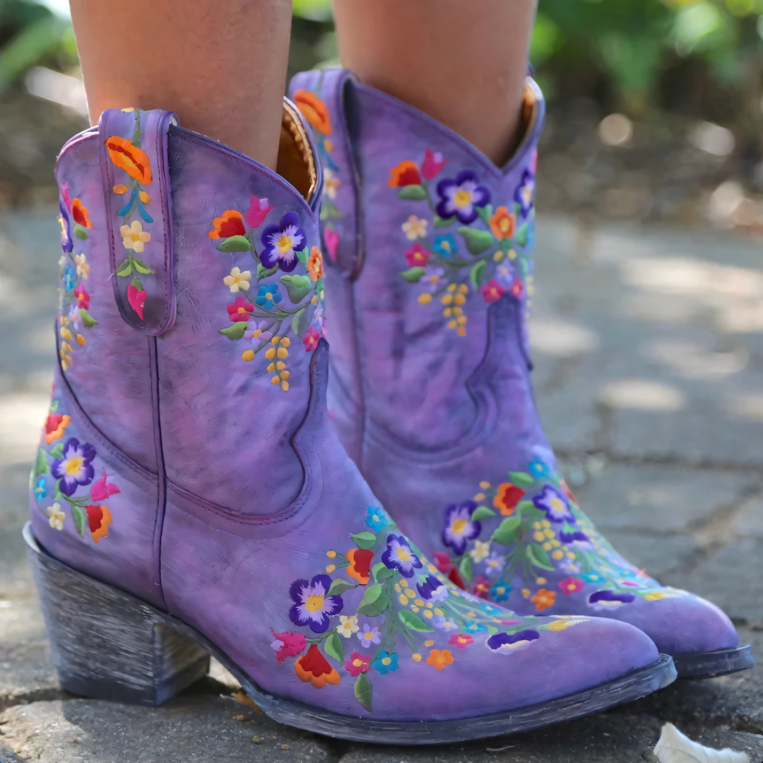 Bottes Hiver Femme Vintage en Cuir Résistant 5