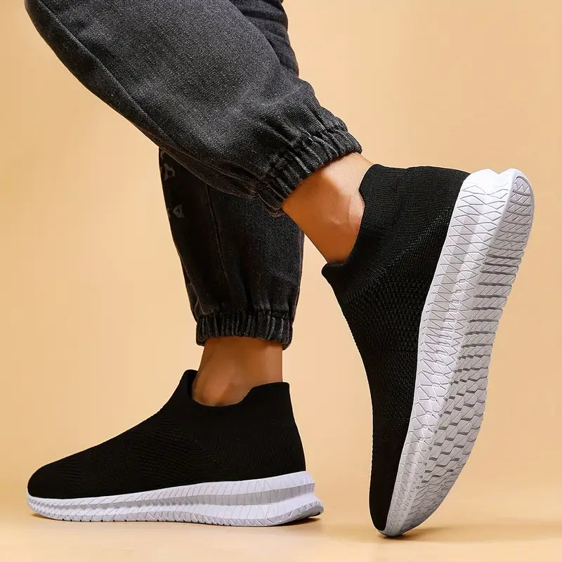Chaussures pour Hommes Confortables Style Chaussette Tissu Élastique-4