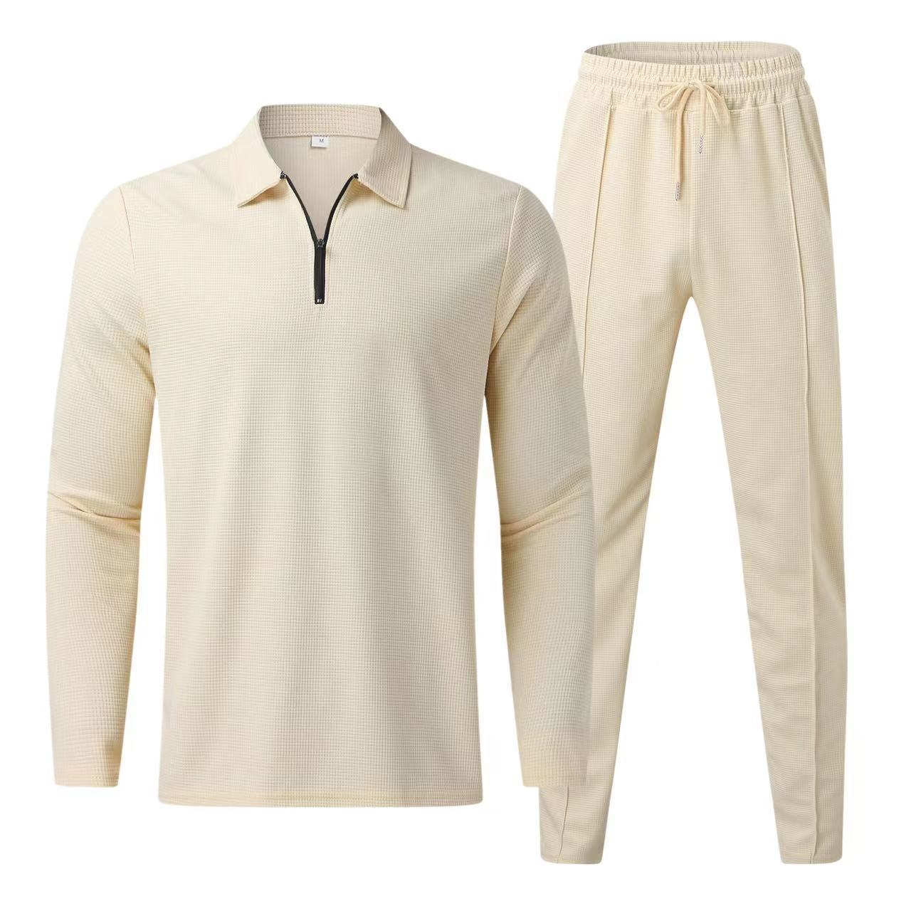 Variant image for Ensemble Homme Élégant en Deux Pièces Polyvalent Lin et Polyester-1