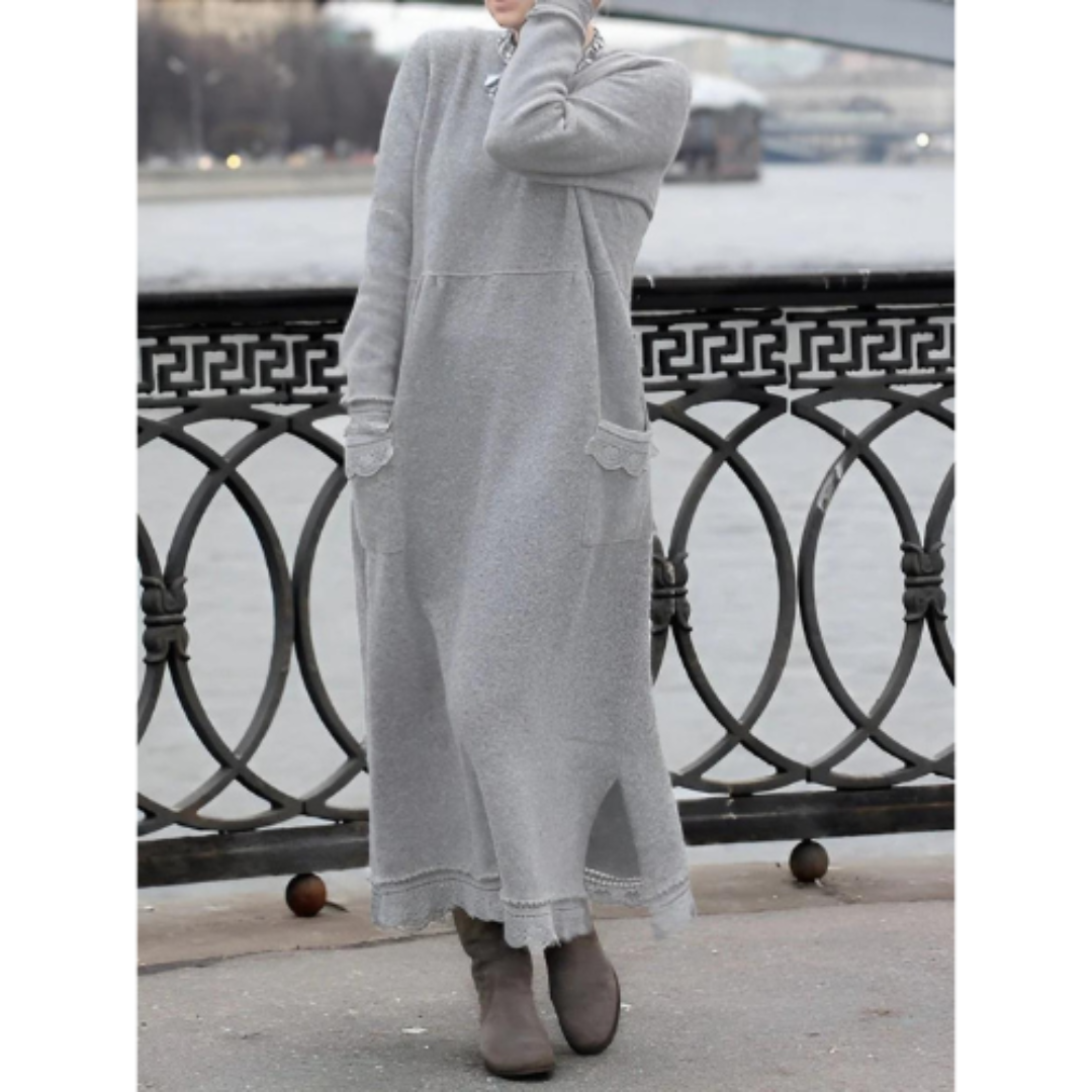 Variant image for Robe Longue Femme Élégante en Tissu Doux Ajustement Décontracté-50