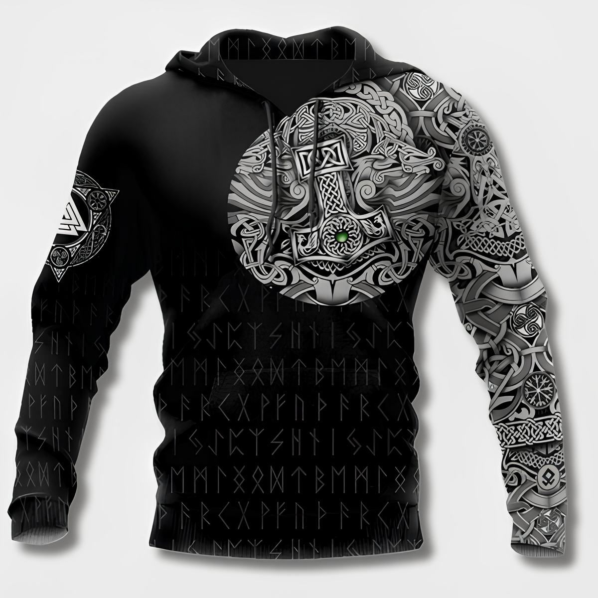 Variant image for Sweat À Capuche Homme Style Viking Confortable Mélange Coton Polyester-33