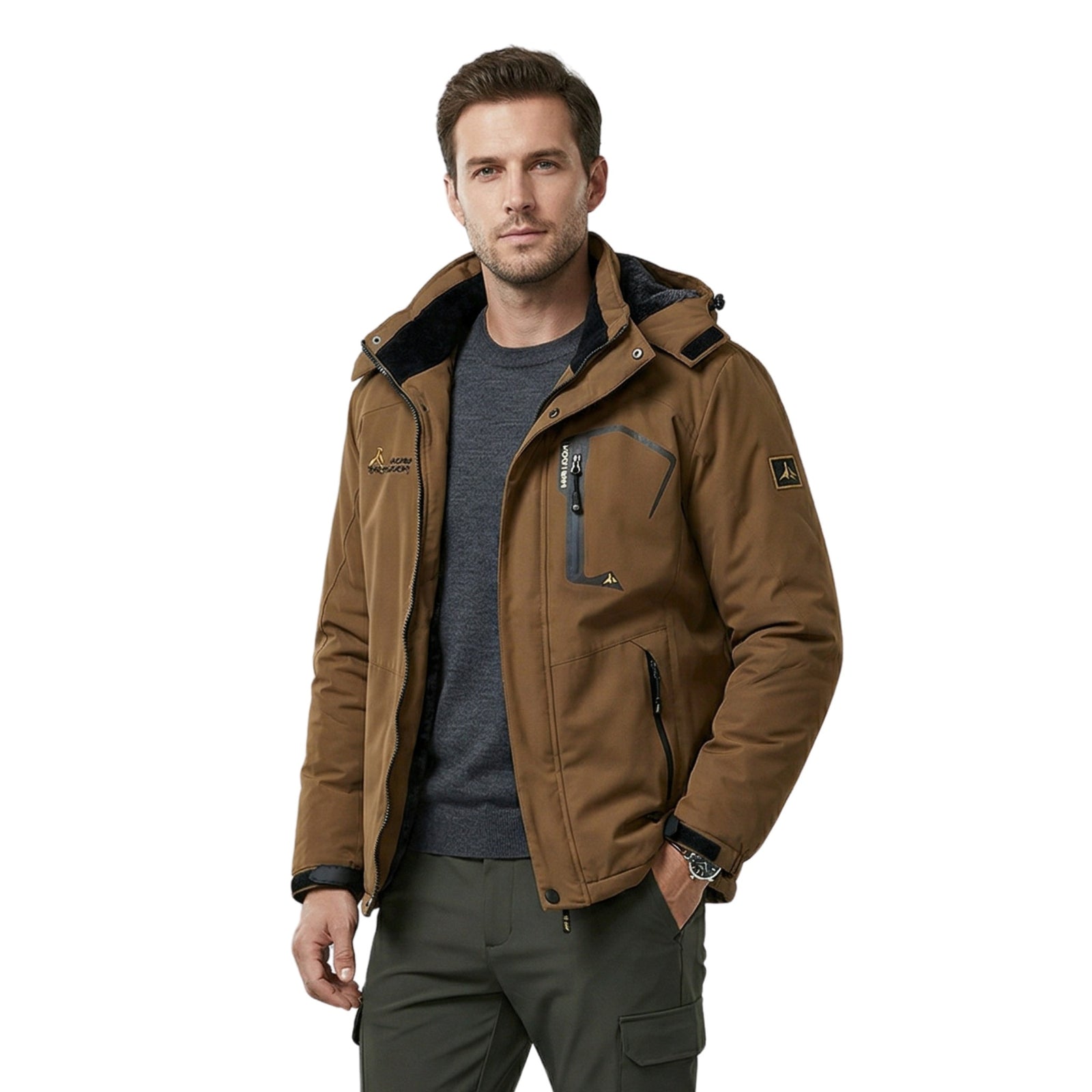 Veste d'hiver Imperméable avec Capuche Amovible