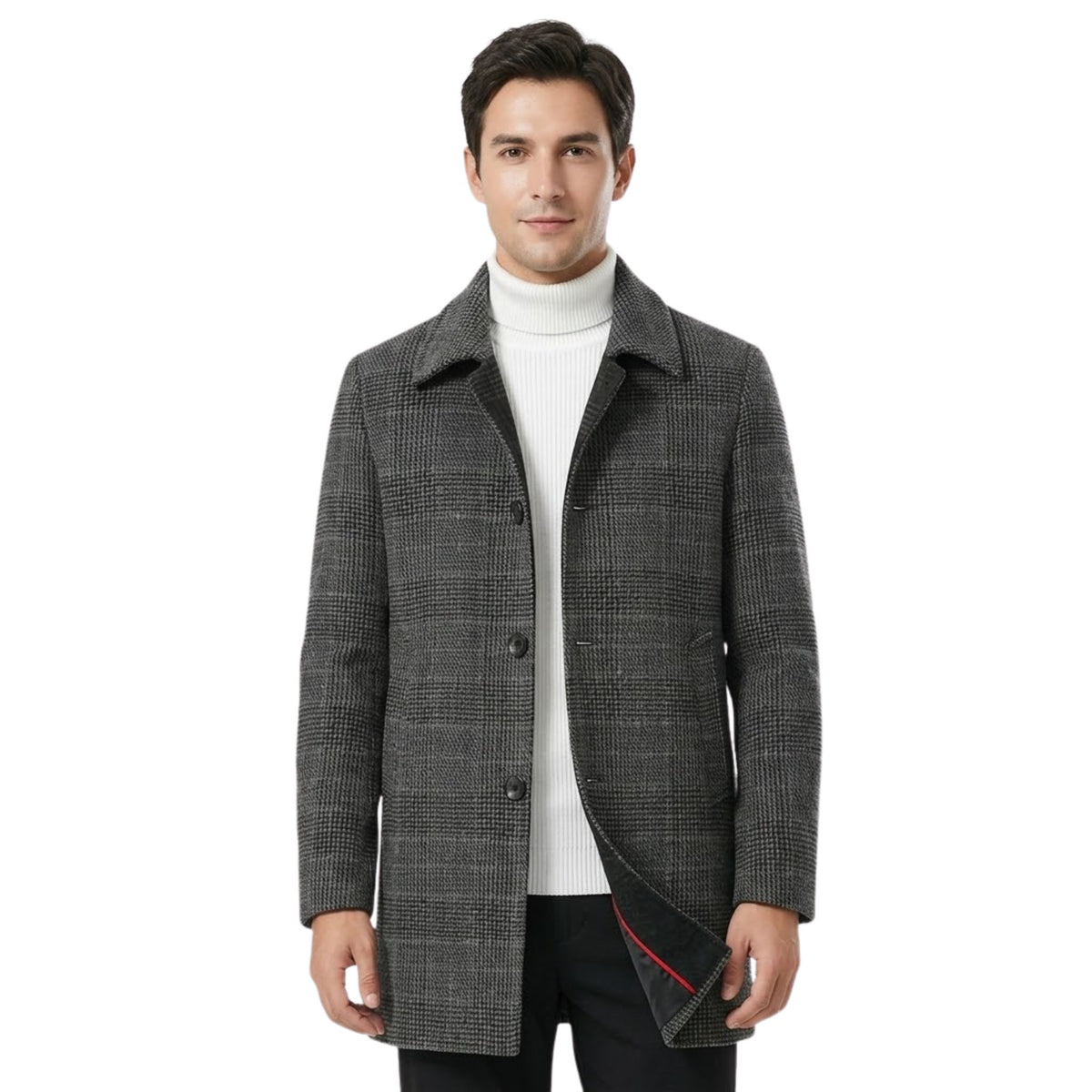 Trench Femme Classique À Motif À Carreaux Avec Duvet Amovible