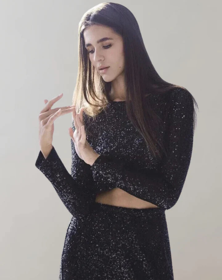 Variant image for Top à Crop Femme Élégant Tissu Léger-33