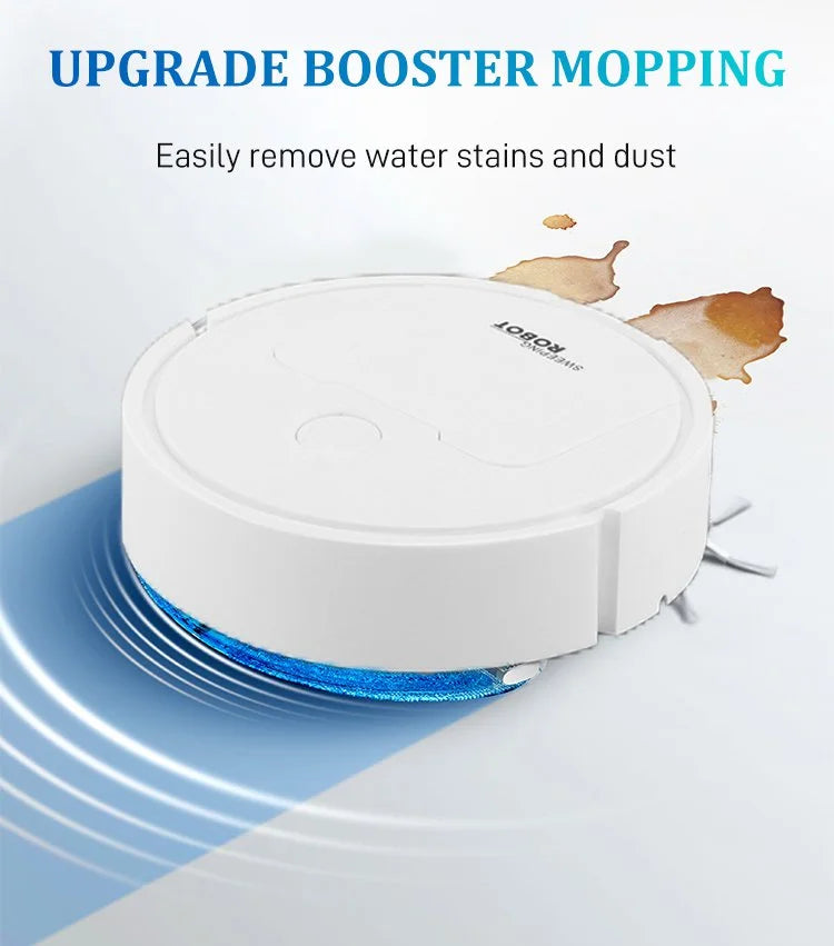 Aspirateur Robot Intelligent Sans Fil 3-en-1 Puissant Laveur Compact Plastique Durable-5