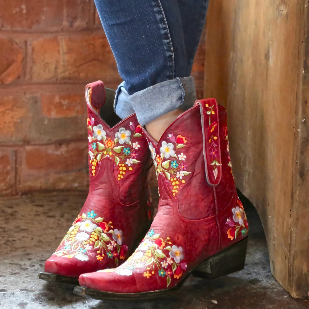 Bottes Hiver Femme Vintage en Cuir Résistant 2