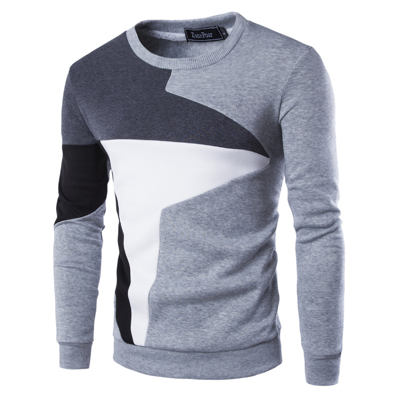 Variant image for Pull Homme à Blocs de Couleur Décolleté Circulaire Mélange Coton Polyester-9