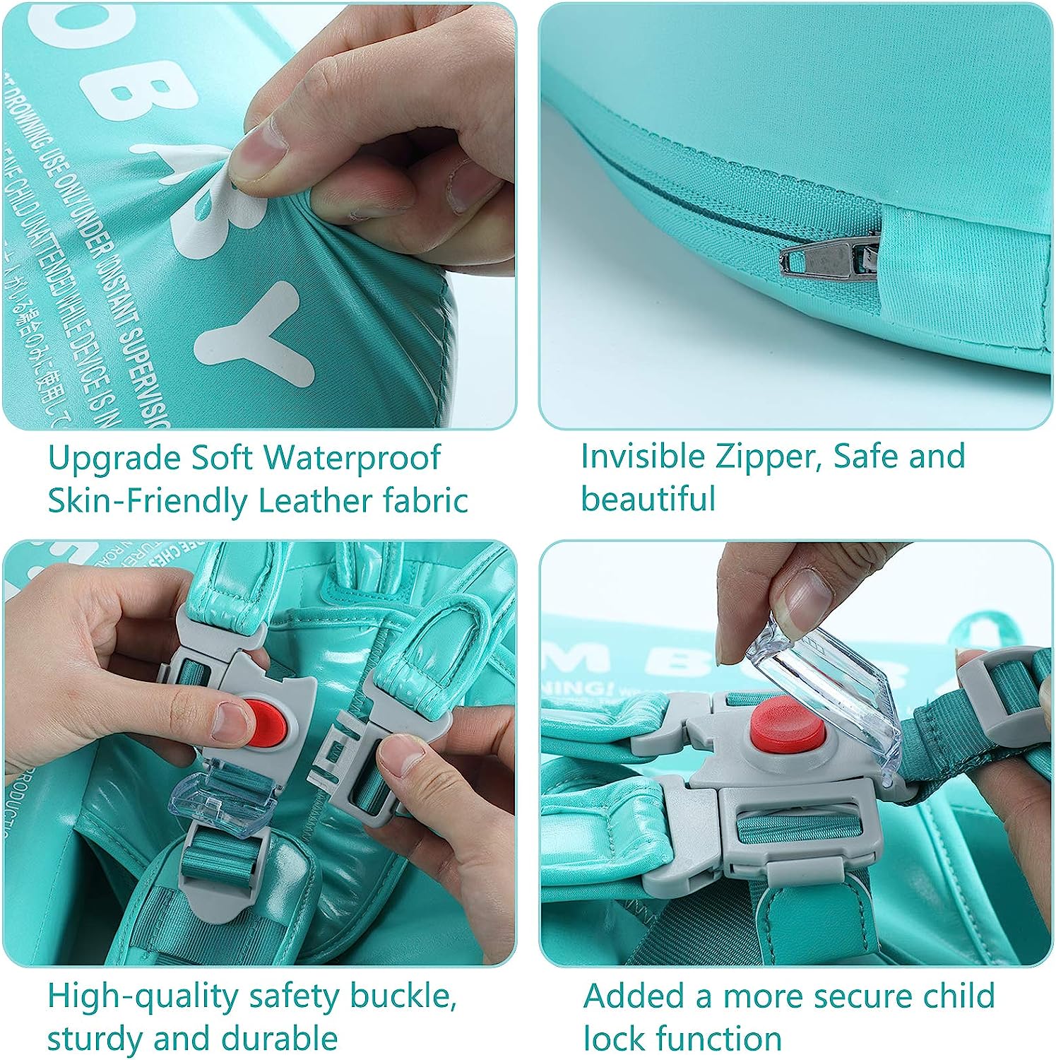 Flotteur Bébé Multicolore Sécurisé Ajustable PVC 3-24 Mois-4