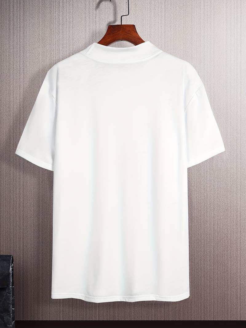 Tee Shirt Homme Col Haut Élégant 100% Coton-2