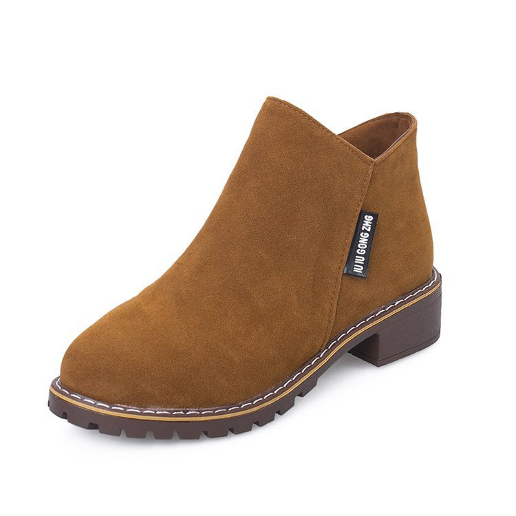 Bottines en daim et cuir pour femmes