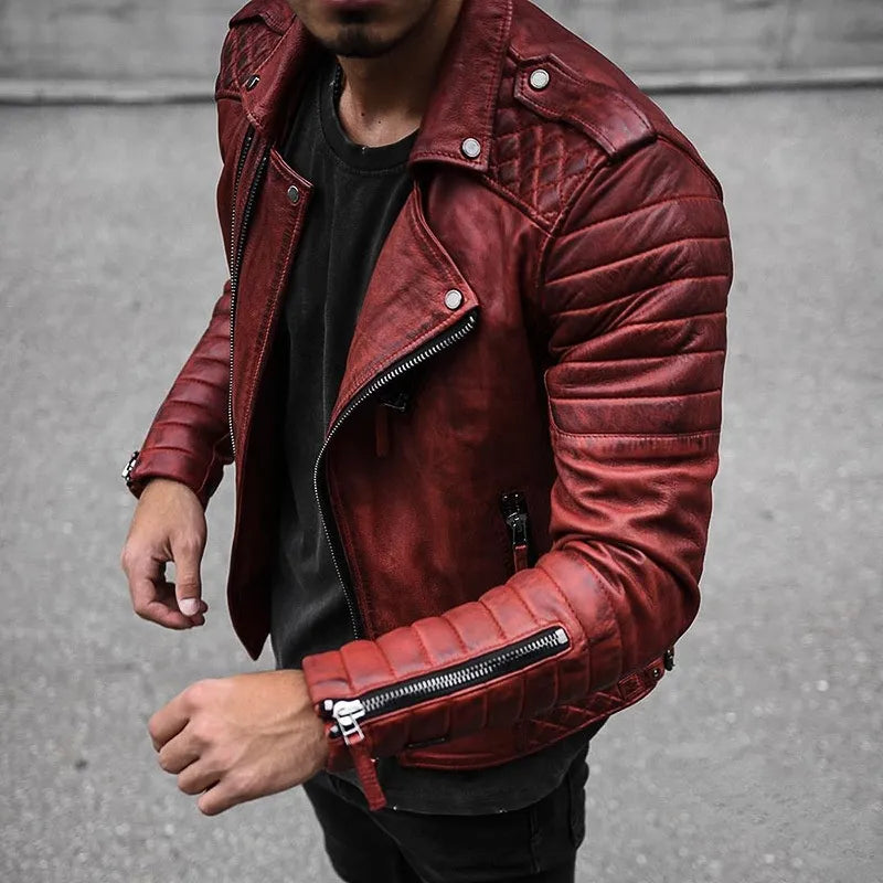 Variant image for Veste en Cuir Homme Style Urbain en Cuir de Haute Qualité-17