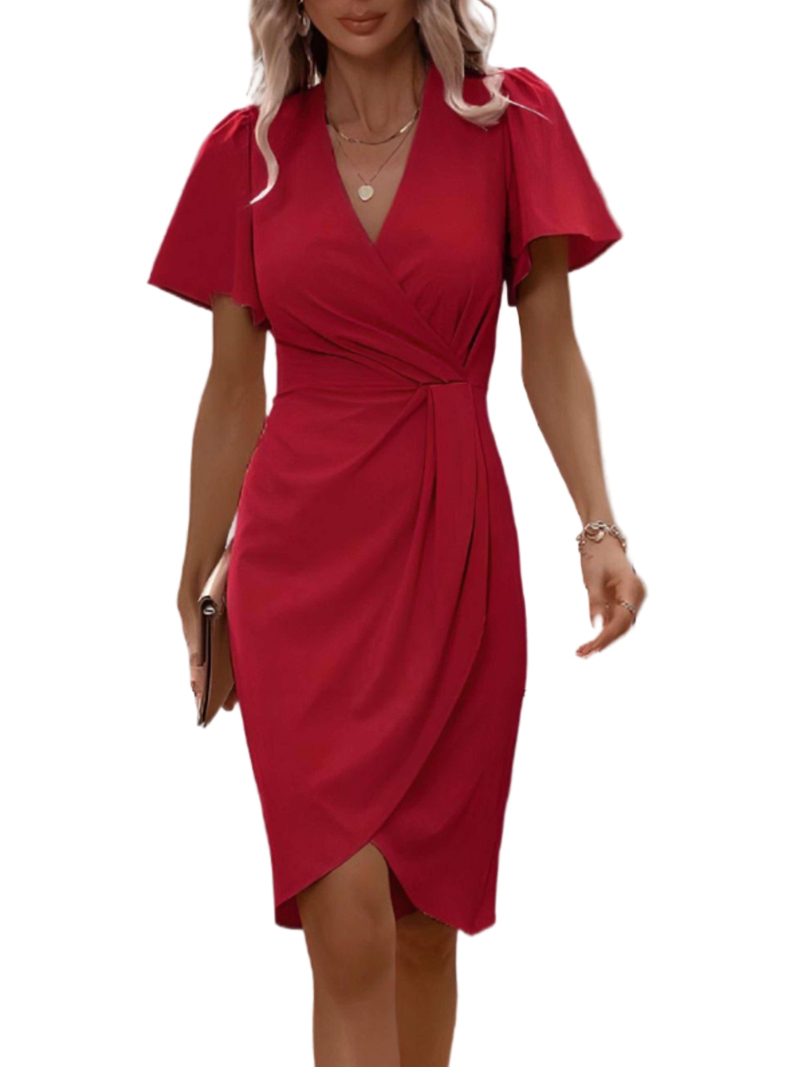 Robe moulante à manches fluides