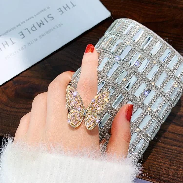 Bague Femme Papillon Brillante avec Détails Tendance 4