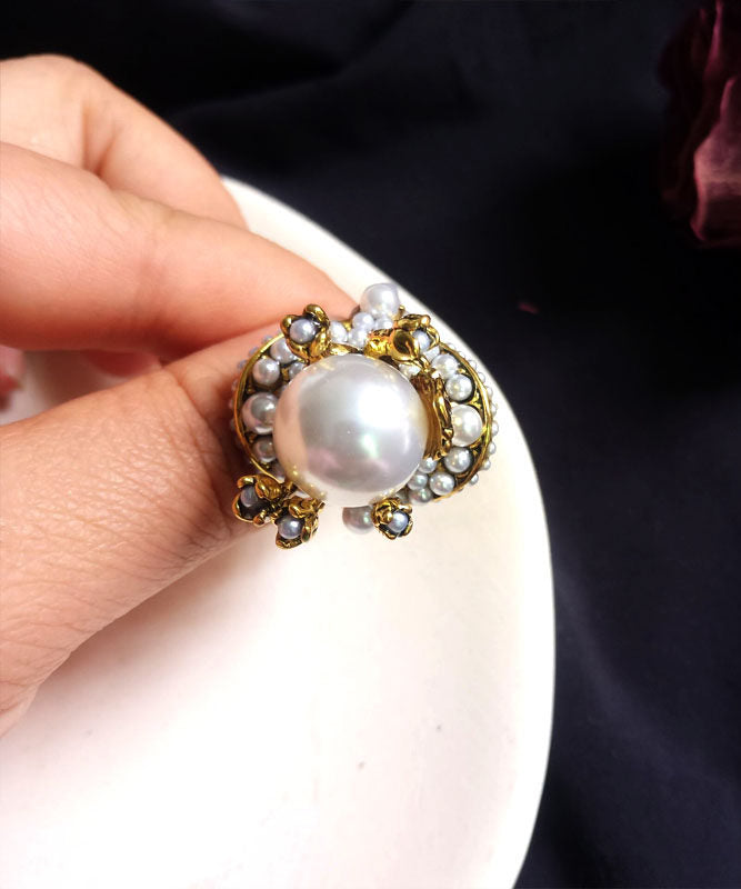 Bagues Femme Style Floral avec Perles 2