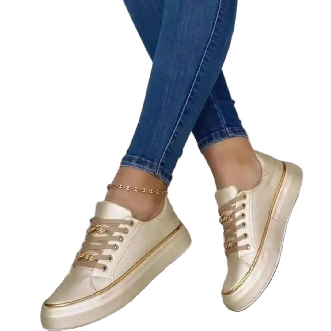 Baskets Femme Chic avec Accent Doré 1