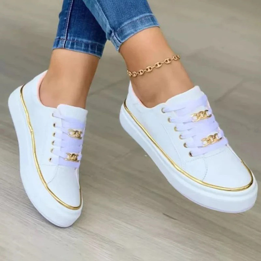 Baskets Femme Chic avec Accent Doré 3