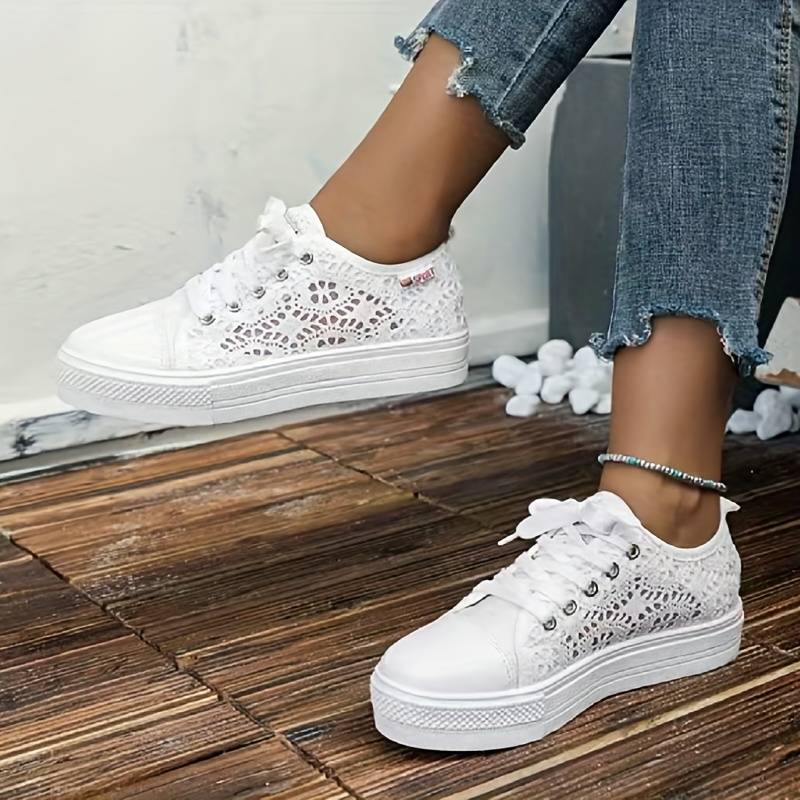 Baskets Femme Chic en Dentelle Décontractées 4