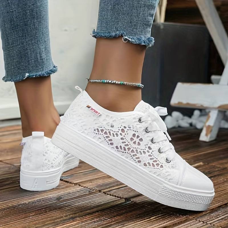Baskets Femme Chic en Dentelle Décontractées 5