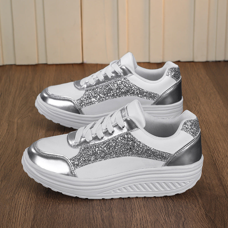 Baskets Femme Scintillantes Confortables Style Moderne 0