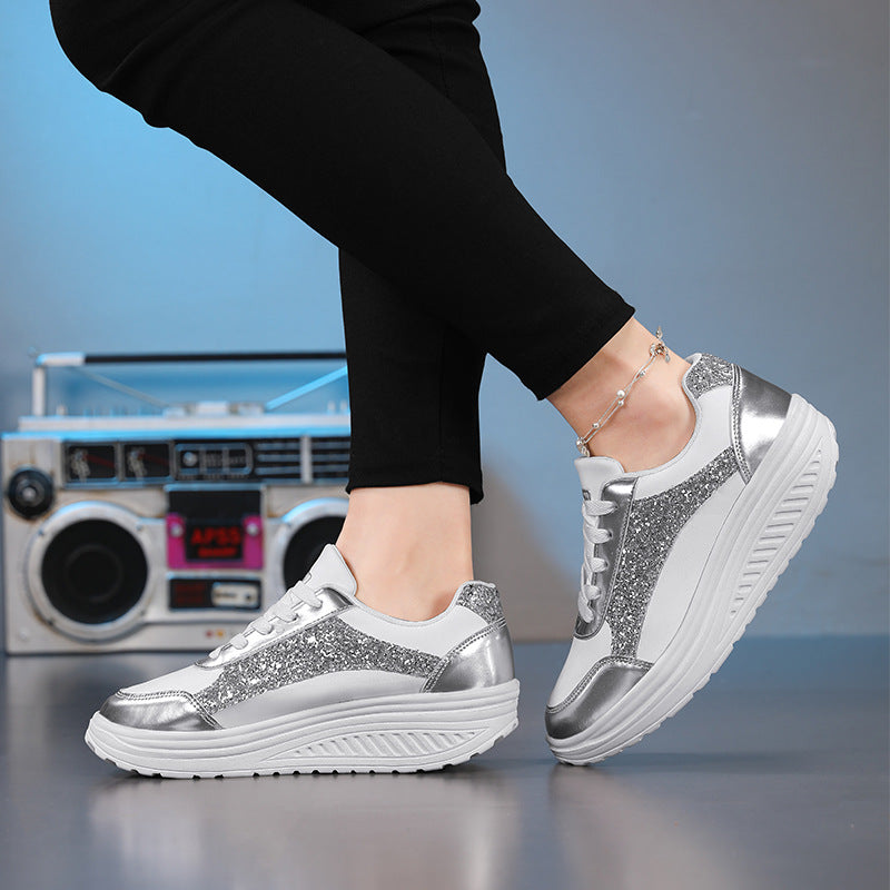 Baskets Femme Scintillantes Confortables Style Moderne 4