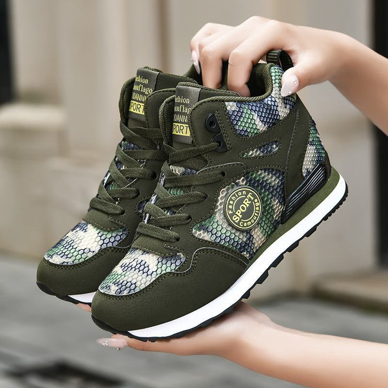 Baskets Femmes Hautes Camouflage Tendance 1