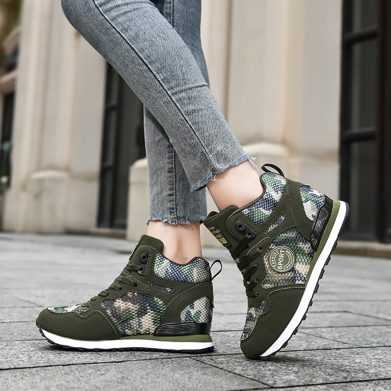 Baskets Femmes Hautes Camouflage Tendance 4
