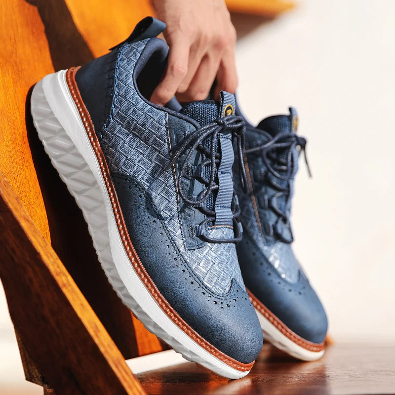 Baskets Pour Hommes Patchwork Tissé Sportif 4