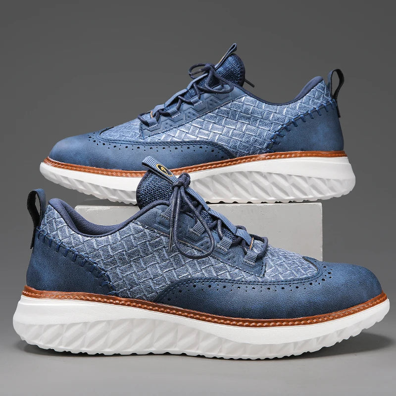 Baskets Pour Hommes Patchwork Tissé Sportif 5