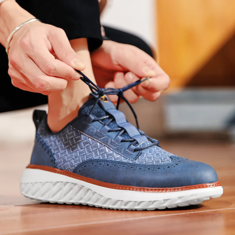 Baskets Pour Hommes Patchwork Tissé Sportif 6