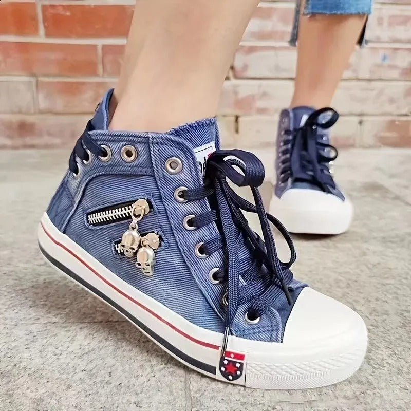 Baskets montantes style denim pour femmes 3