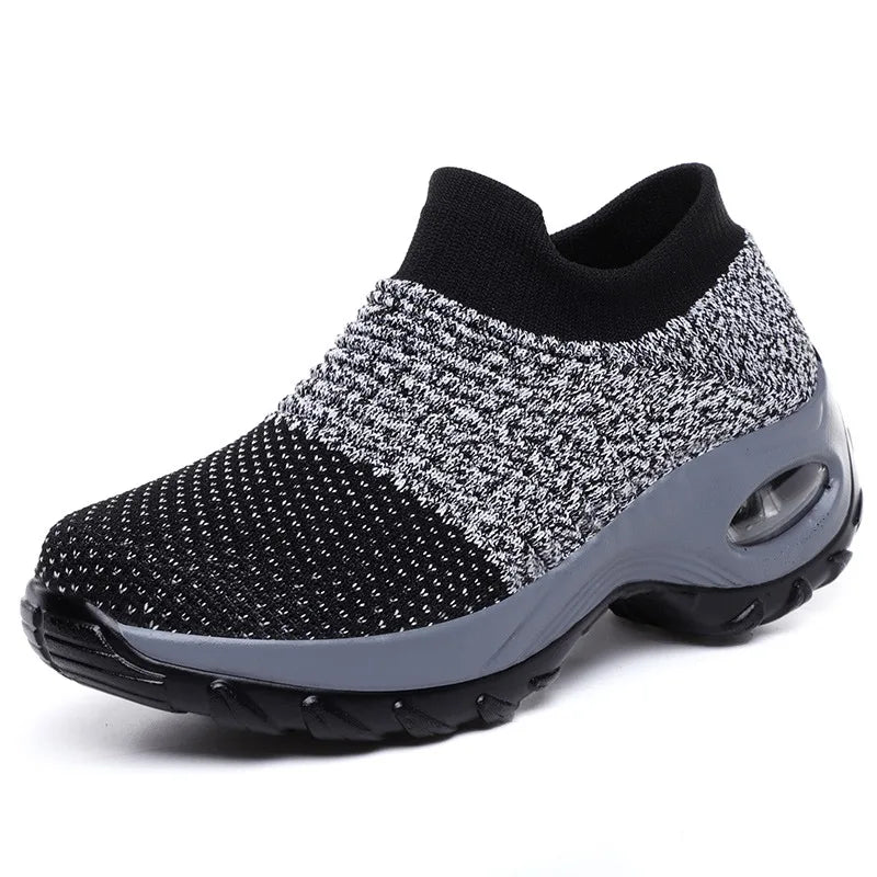 Baskets thérapeutiques pour femmes avec plateforme, noir, blanc, rouge 0