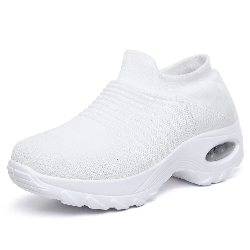 Baskets thérapeutiques pour femmes avec plateforme, noir, blanc, rouge 10