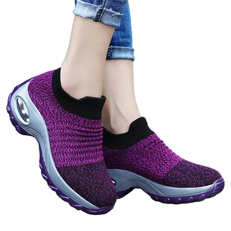 Baskets thérapeutiques pour femmes avec plateforme, noir, blanc, rouge 1