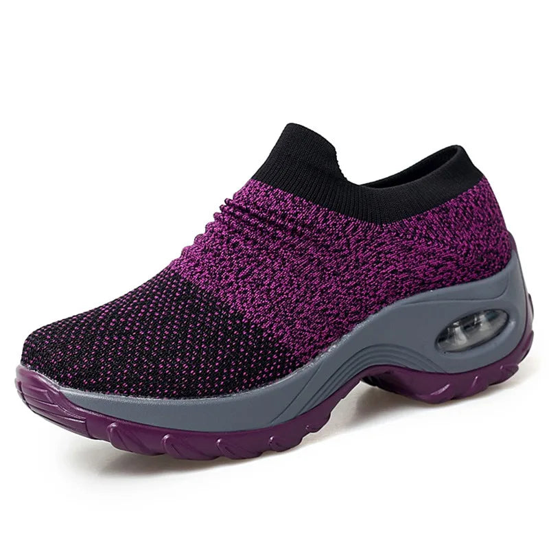 Baskets thérapeutiques pour femmes avec plateforme, noir, blanc, rouge 7