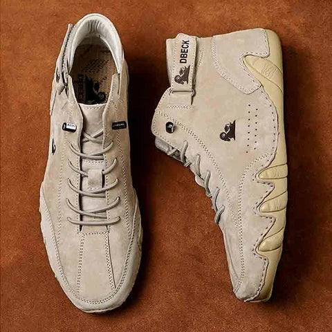 Chaussures Homme Beige Élégantes Orthopédiques Cuir-1