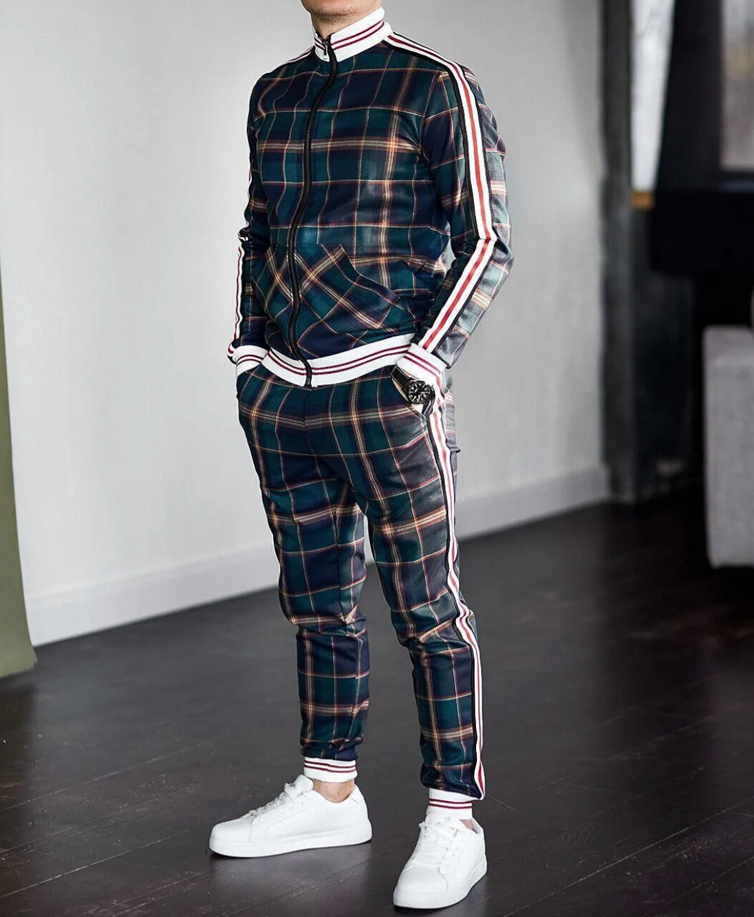 Vêtements Pour Hommes Ensemble Masculin Décontracté Polyester Coupe Moderne 1
