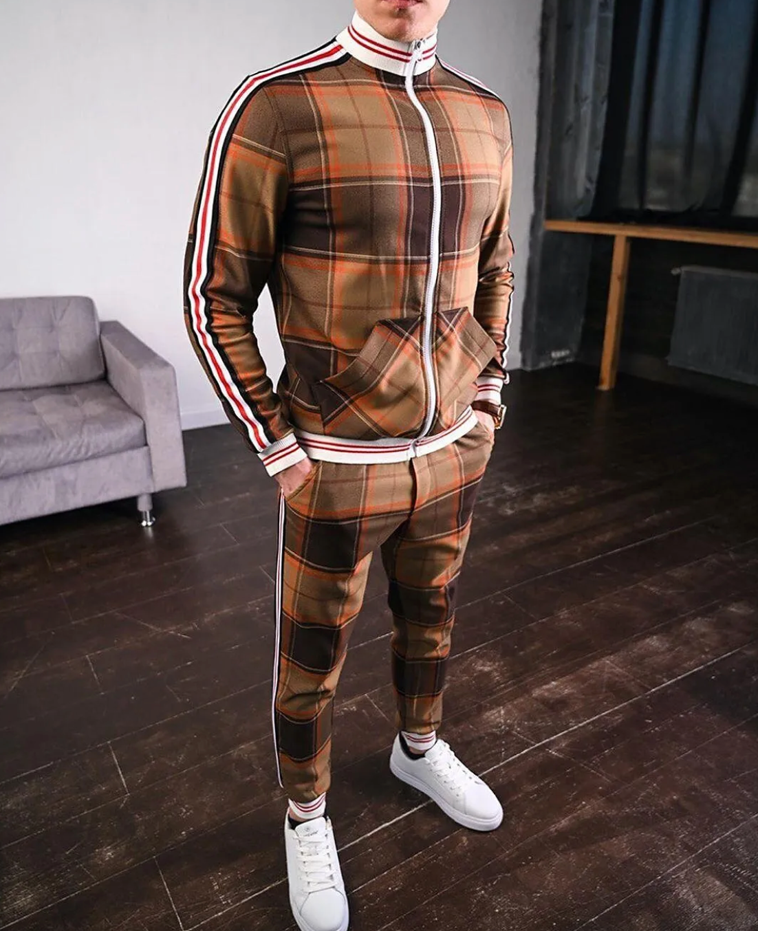 Vêtements Pour Hommes Ensemble Masculin Décontracté Polyester Coupe Moderne 4