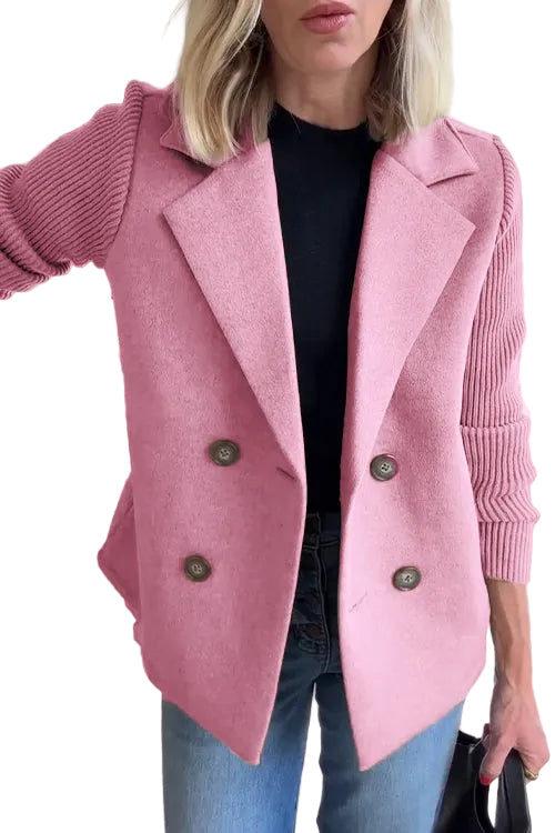 Blazer Chic Femme à Manches Tricotées 0