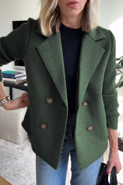 Blazer Chic Femme à Manches Tricotées 11
