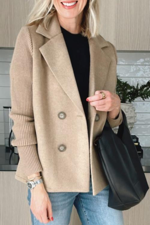 Blazer Chic Femme à Manches Tricotées 5