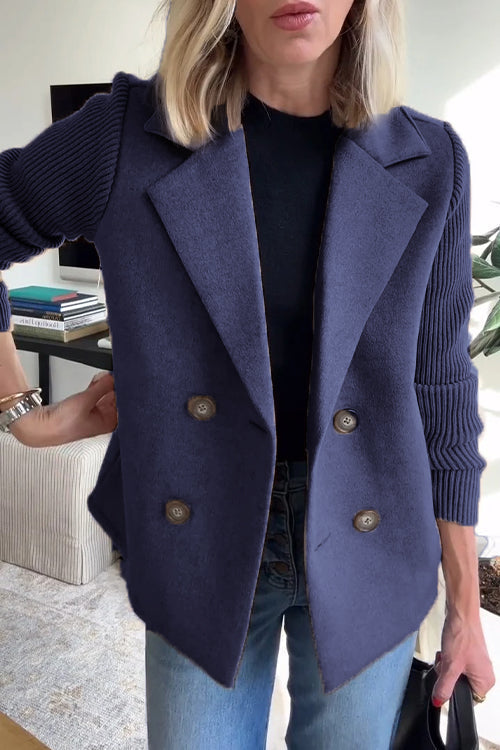Blazer Chic Femme à Manches Tricotées 8