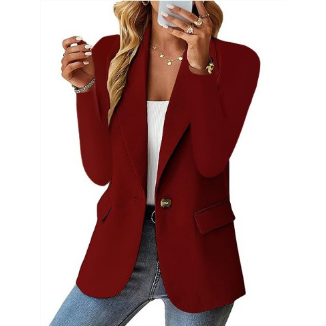 Blazer Femme Ajusté Classique en Tissu Doux 7